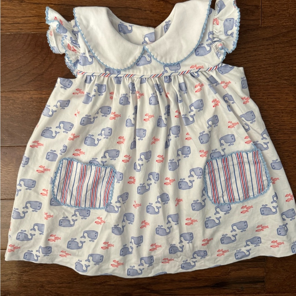 Shrimp and Grits Whale Print Dress